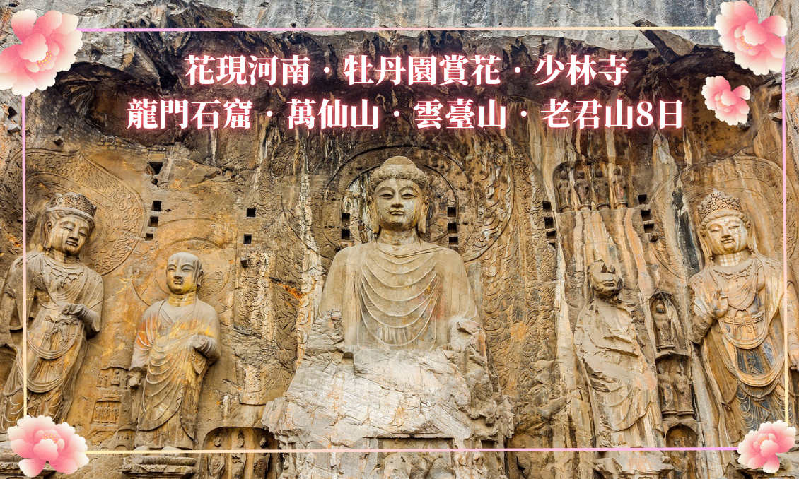 花現河南‧牡丹園賞花‧少林寺‧龍門石窟‧萬仙山‧雲臺山‧老君山8日