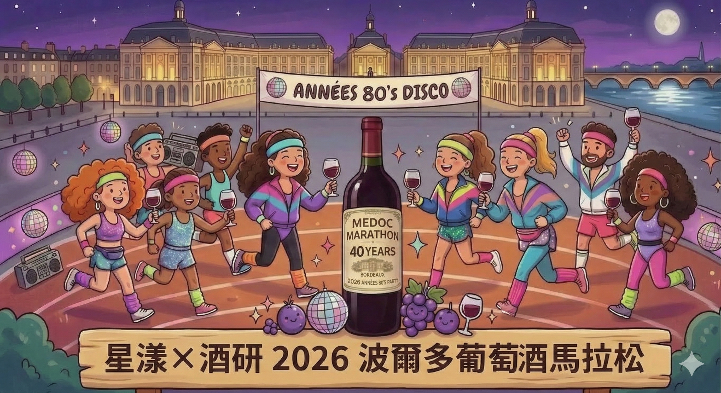 酒研×星漾 2026 波爾多葡萄酒酒馬拉松  40周年：80's 復古派對7日之旅